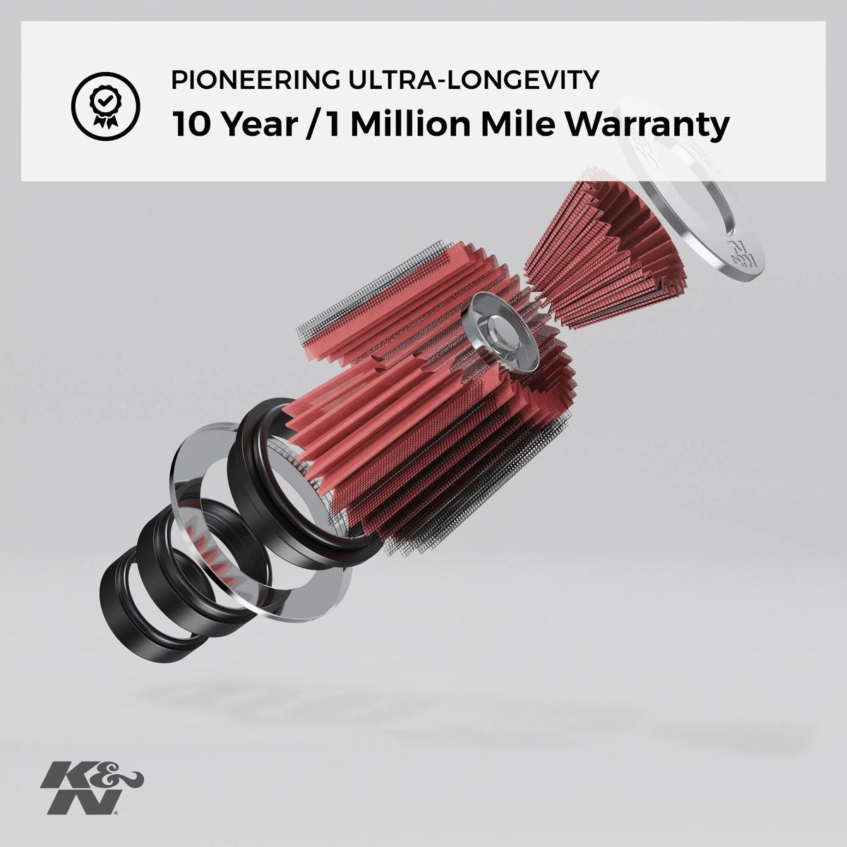 K&N Universal Clamp-On Air Filter: High Performance, Premium, Washable, Replacement Engine Filter: Flange Diameter: 2.75 In, Filter Height: 7 In, Flange Length: 1 In, Shape: Round, -1480