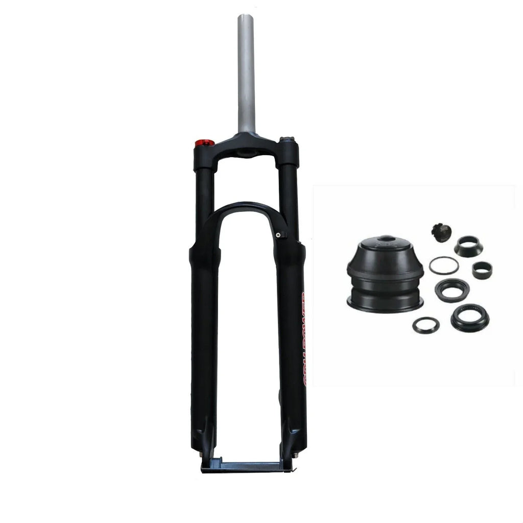 26"  Bicycle Suspension Fork & Headset, Manual Lockout Aluminum Bike Fork