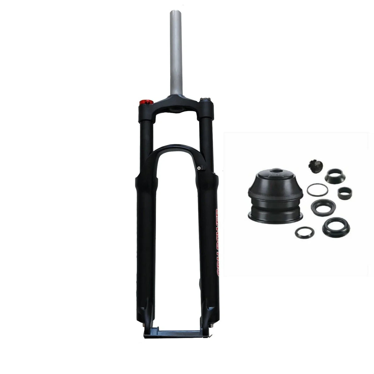 26"  Bicycle Suspension Fork & Headset, Manual Lockout Aluminum Bike Fork