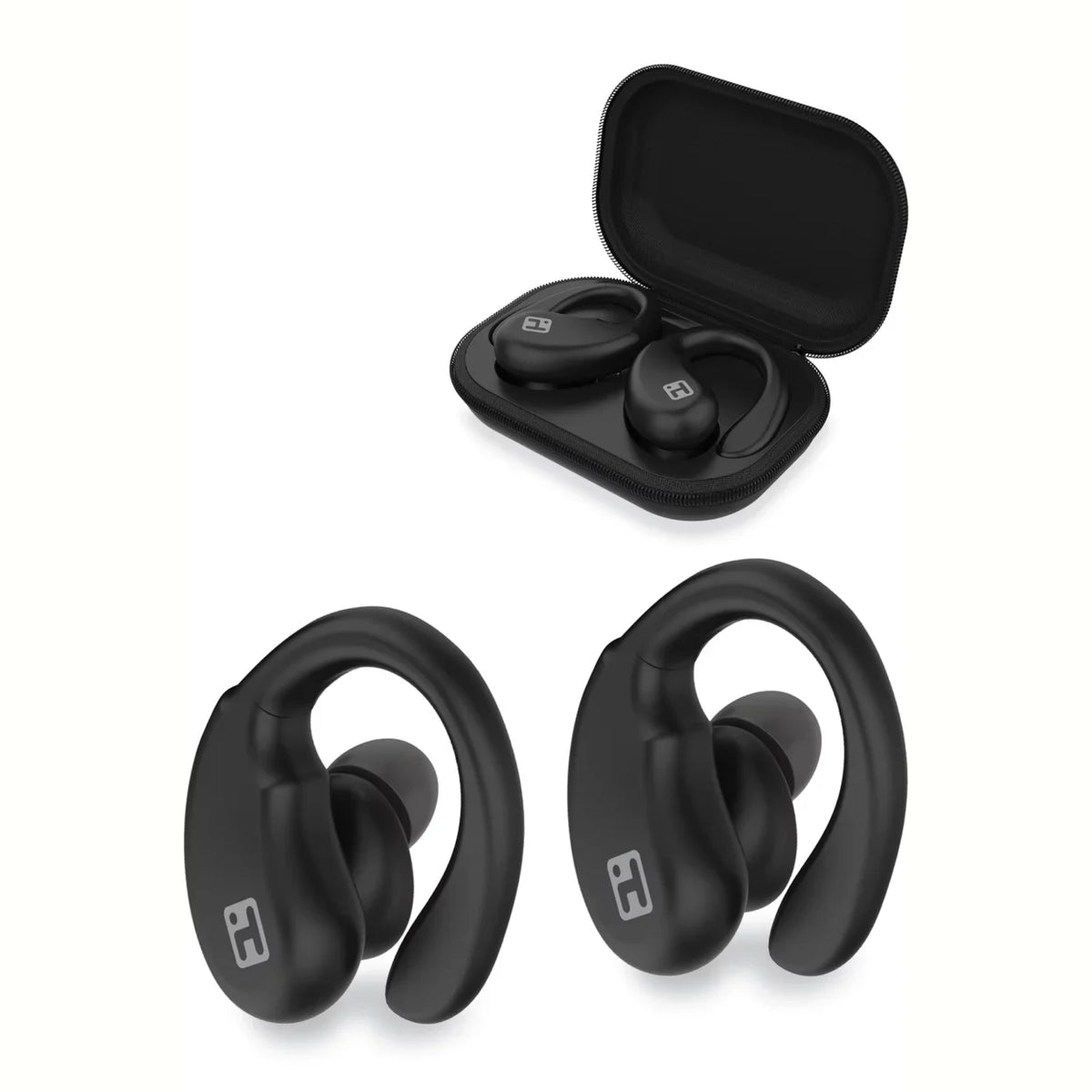 '-33 Bluetooth  Zip-Case Earbuds with Sporty Secure Fit and Ergonomic Design (-204)