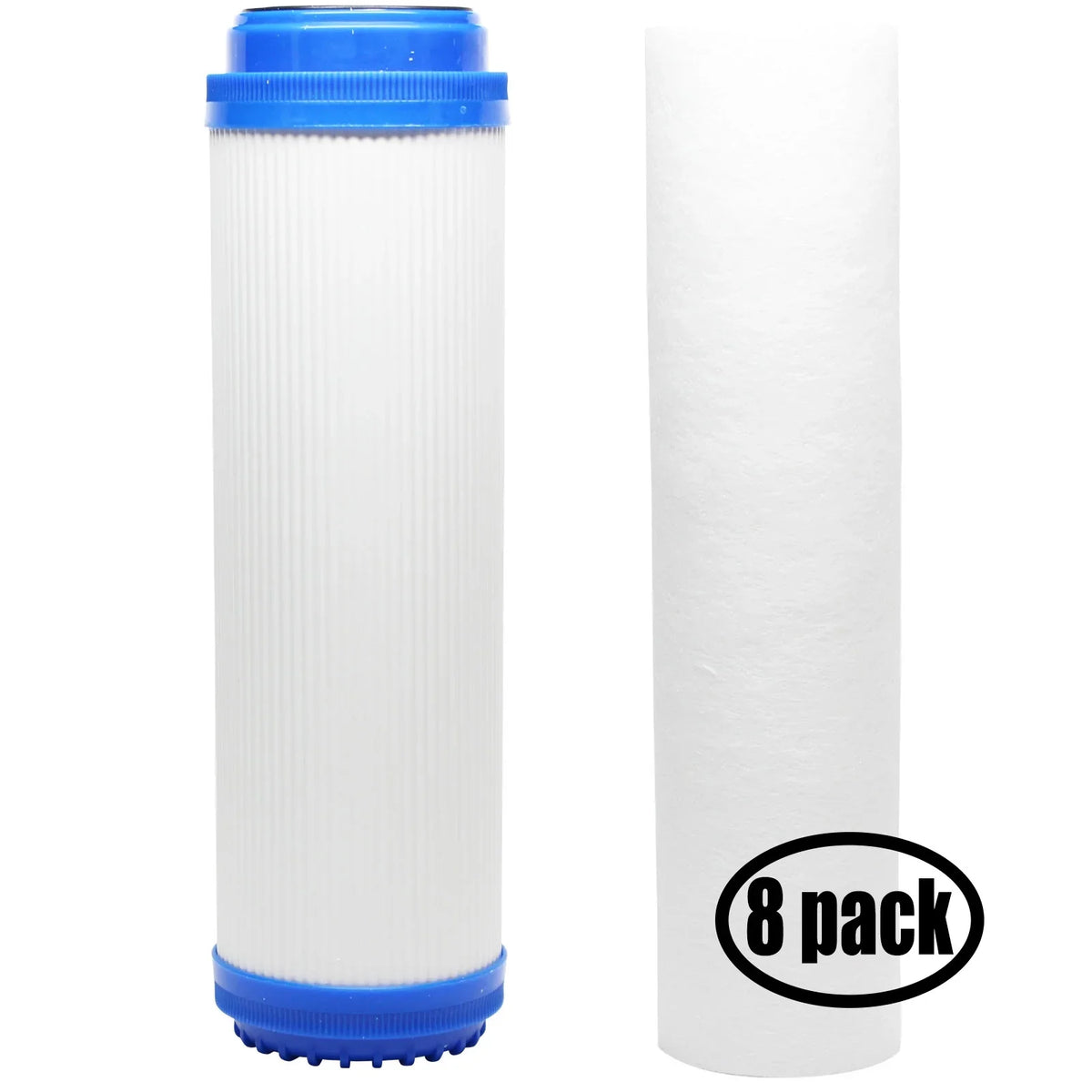8-Pack Replacement for Filter Kit for  GX1S01R  System - Includes Polypropylene Sediment Filter & Granular Activated Carbon Filter - Denali Pure Brand