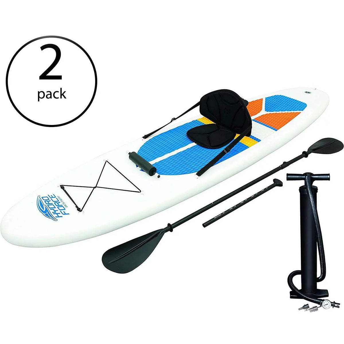 Bestway Hydro-Force White Cap 10' Inflatable Stand Up Paddle Board (2 Pack)