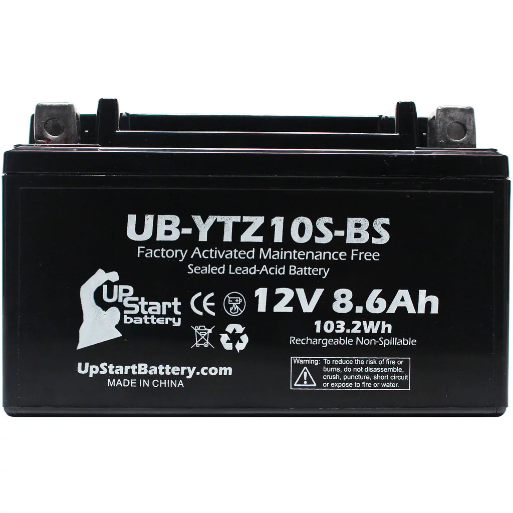 4-Pack UpStart Battery Replacement for 2010 Yamaha Maxam 250CC Factory Activated, Maintenance Free, Scooter Battery - 12V, 8.6Ah, -YTZ10S-
