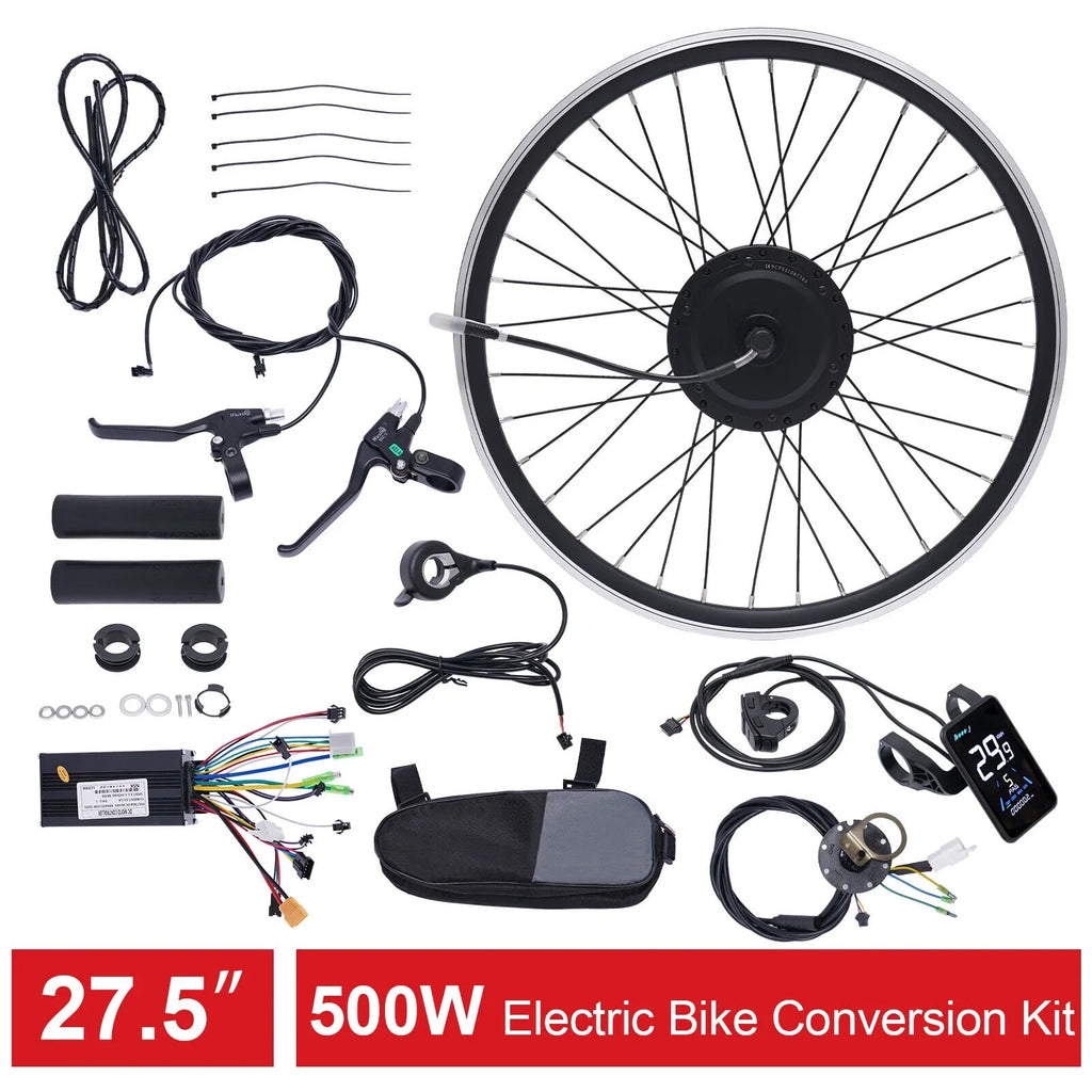 27.5" E-Bike Front Wheel Hub Motor Electric Bicycle Motor Conversion Kit 500W 36V