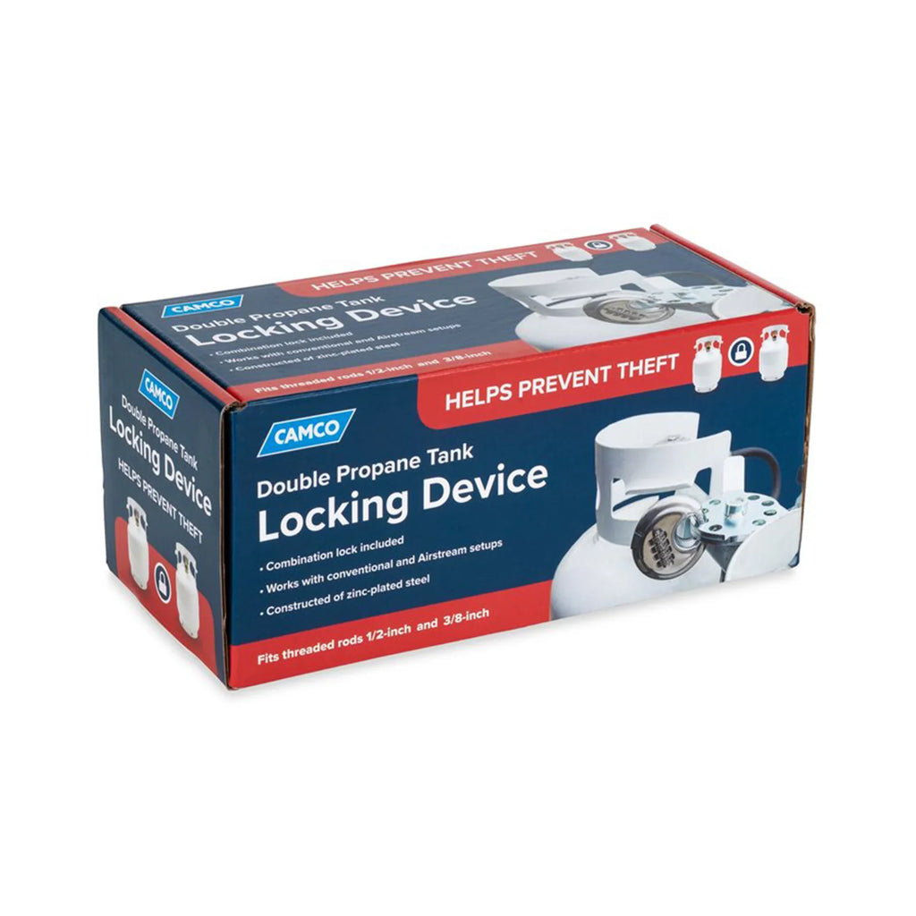 Camco Camper/ Double Propane Tank Locking Device | Features a Combination Lock for Keyless Access & Heavy-Duty Steel Design (40590)