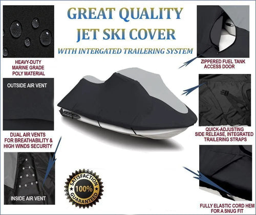'-      Cover Compatible for Yamaha  1200 700 Jet Ski  Trailerable Cover 1995-1999 2 Seater