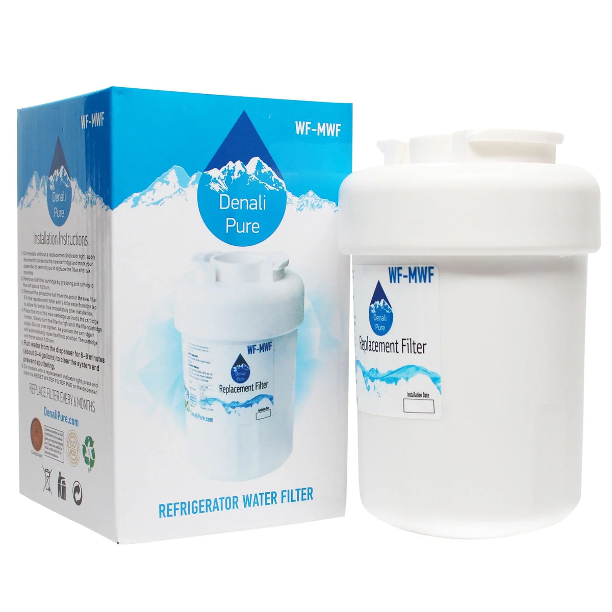 5-Pack Replacement for General Electric CFCP1NIZBSS Refrigerator Water Filter - Compatible with General Electric ,  Fridge Water Filter Cartridge - Denali Pure Brand