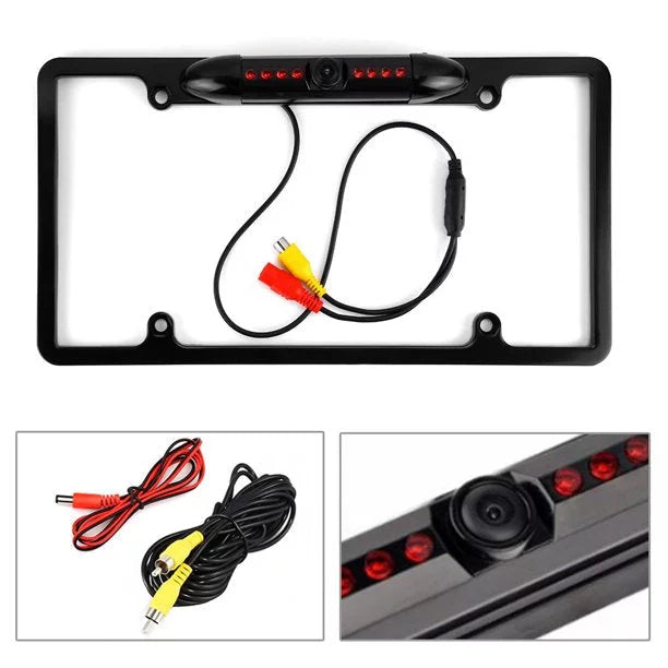 Backup Camera Rearview License Plate Frame for  KWV850BT -V850BT Black