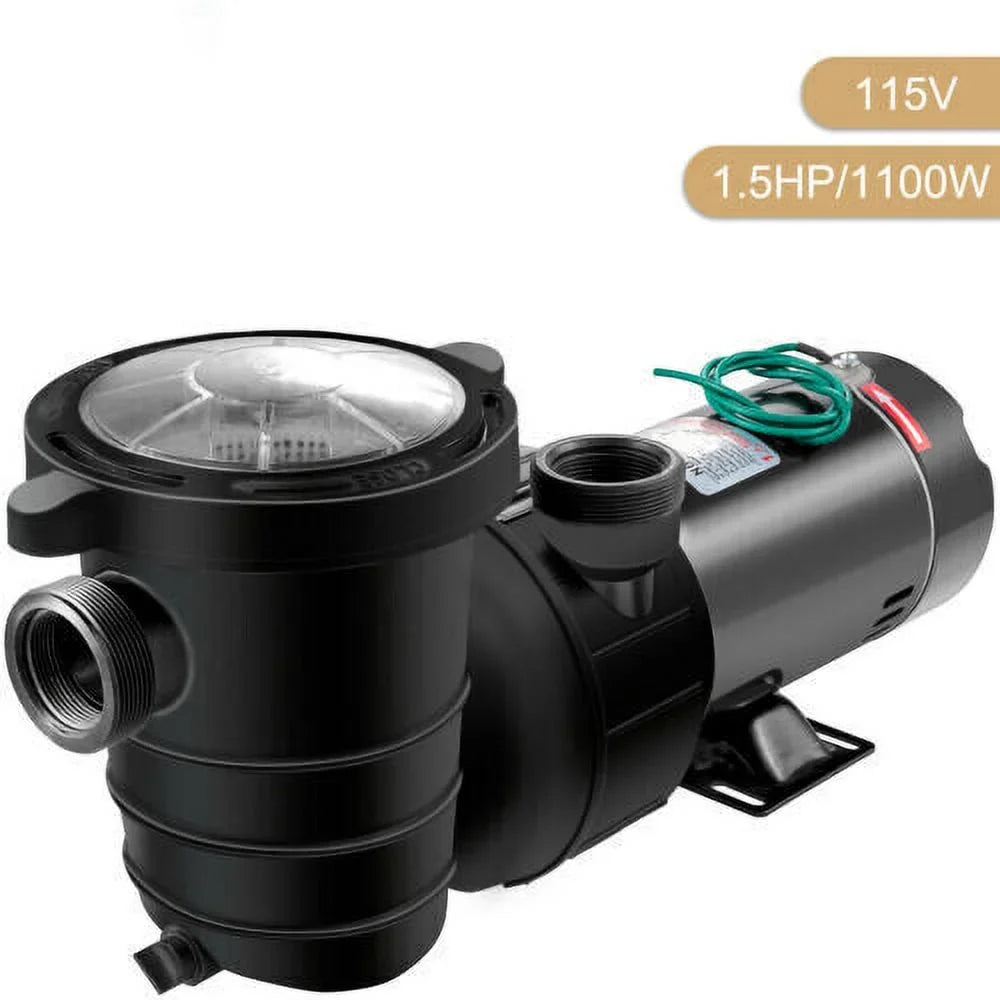 1.5HP 92GPM Above Ground  Swimming Pool Pump w/Strainer Filter 3450rpm 1100 W