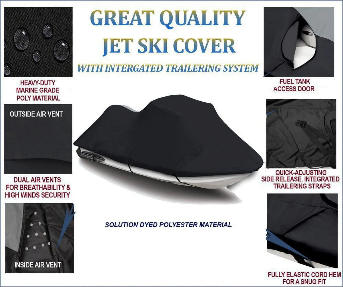 600  JetSki Cover Compatible for Arctic Cat Tiger Shark Monte Carlo 648 1996 1997 Jet Ski Cover 2 Seater 111"