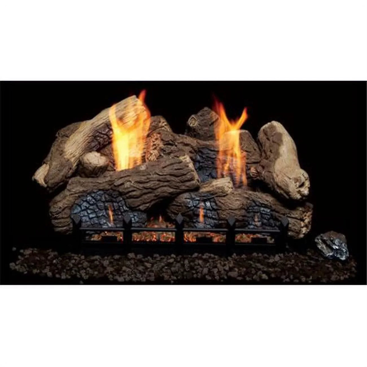 30 in. Berkley Oak fiber Ceramic Log Set for Natural Blaze  24 in. Burner