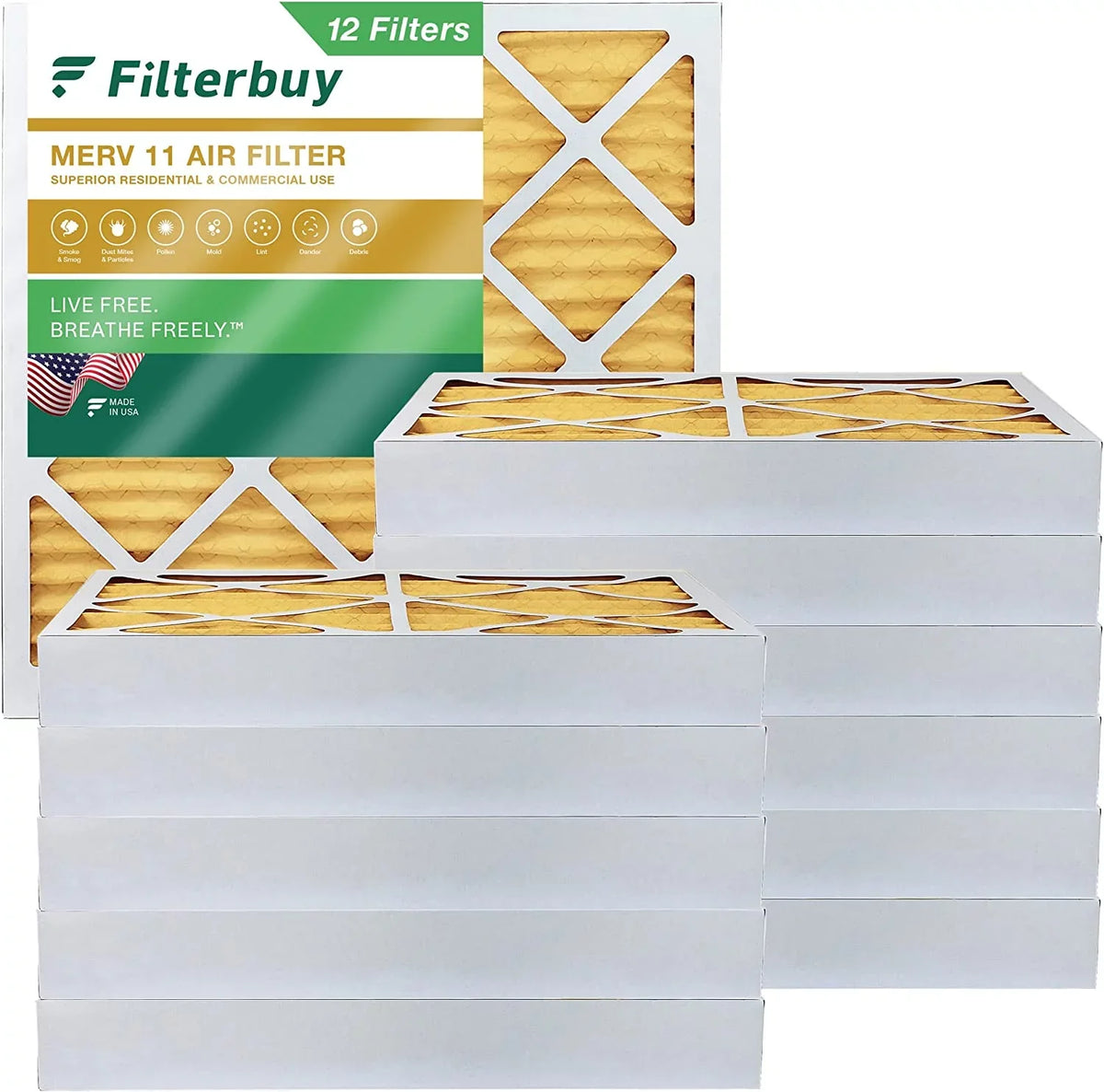 Filterbuy 20x20x4  11 Pleated   Furnace Air Filters (12-Pack)