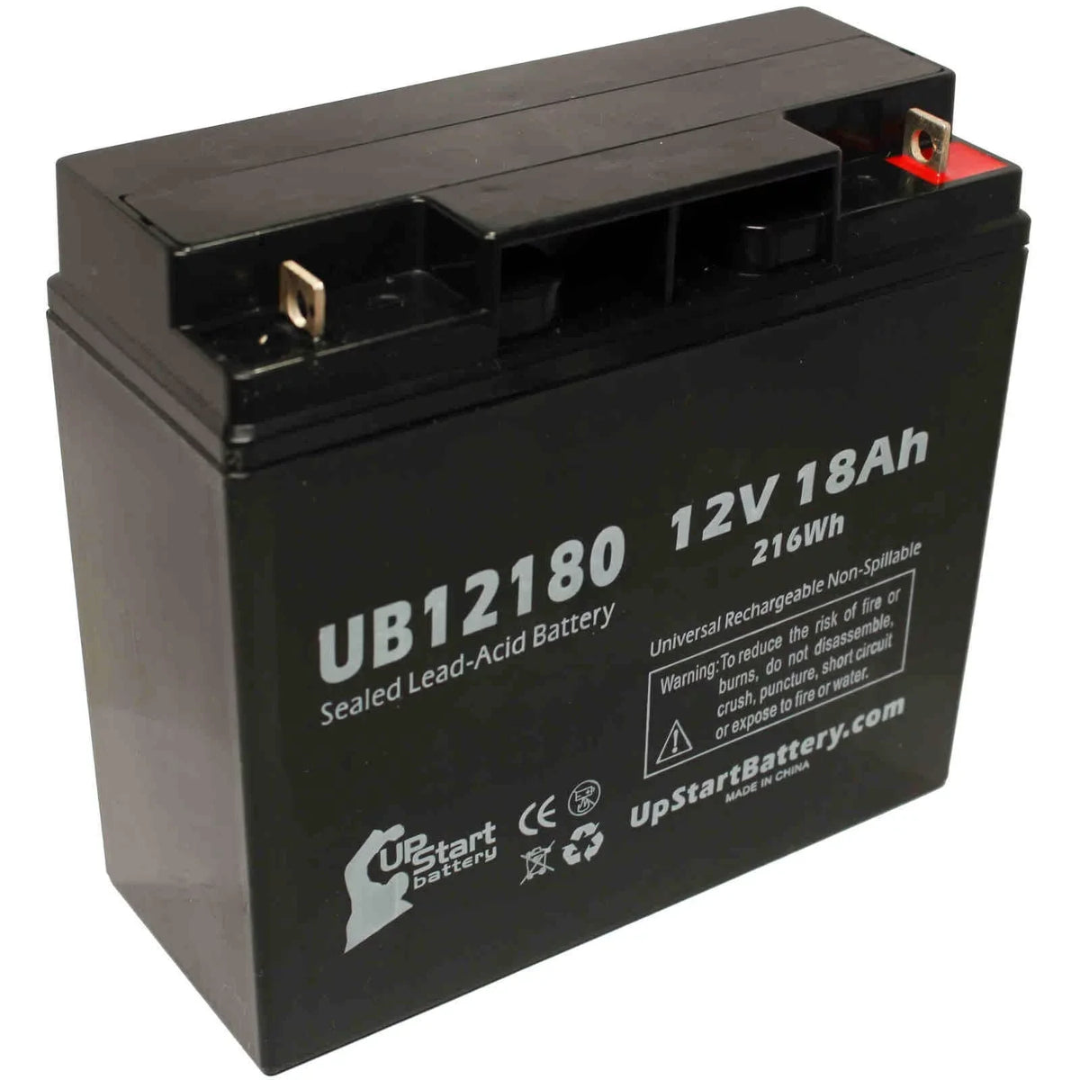 4x Pack - Compatible     GP12150F Battery - Replacement UB12180 Universal Sealed Lead Acid Battery (12V, 18Ah, 18000mAh, T4 Terminal, , )