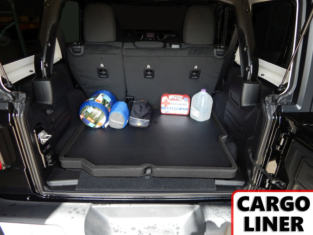 Red Hound Auto Cargo Trunk Mat Liner Tray Custom Fit Floor Black Foam Compatible with Jeep Wrangler Unlimited 4-Door 2018-2019 () Without Subwoofer - Anti-Rattle Waterproof Protector