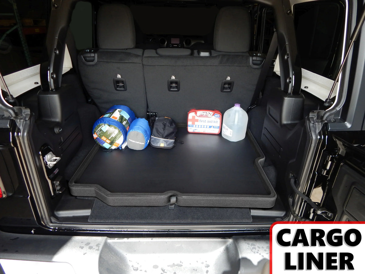 Red Hound Auto Cargo Trunk Mat Liner Tray Custom Fit Floor Black Foam Compatible with Jeep Wrangler Unlimited 4-Door 2018-2019 () Without Subwoofer - Anti-Rattle Waterproof Protector