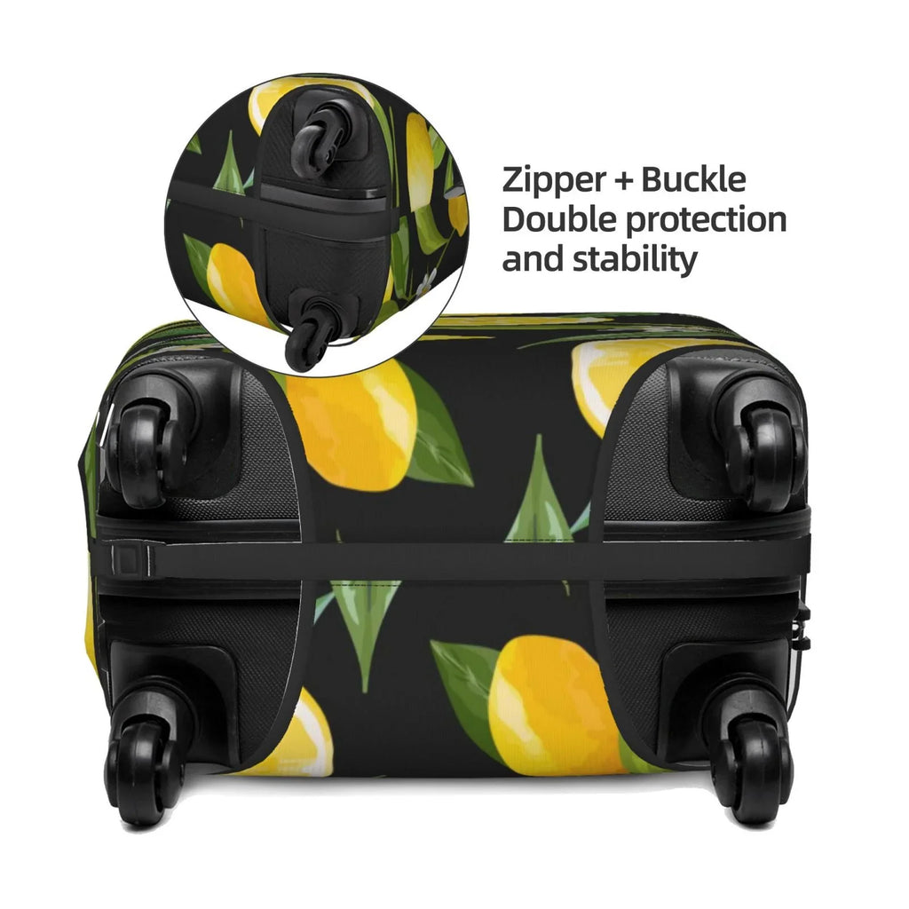 Adobk Lemon Fruits Flowers Leaves Luggage Protector Suitcase Cover, Stretch Suitcase Cover, Washable Luggage Covers For Suitcase For Women And Men, Travel Accessories-Small