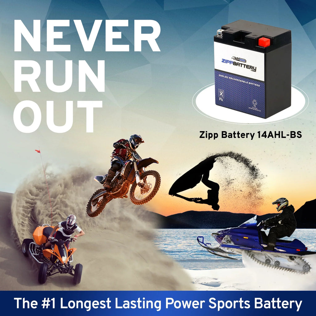 Zipp Battery YTX14AHL- (14AHL- 12 Volt,12 Ah, 210 ) Motorcycle Battery for Suzuki 750cc Gsx-r750 1989