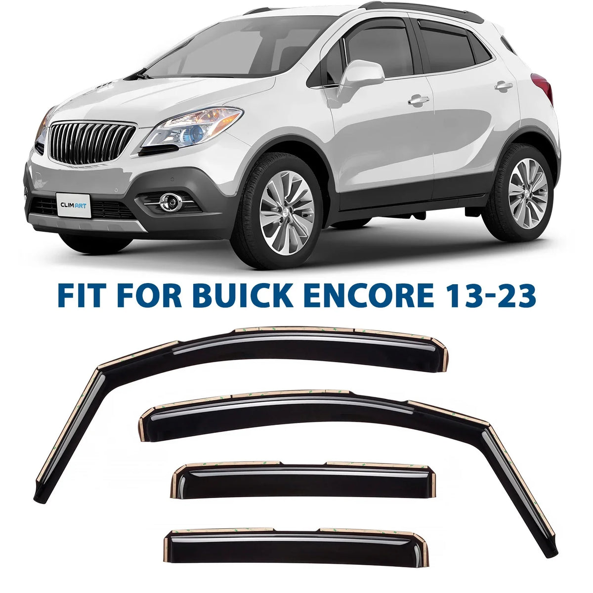 in-Channel Incredibly Durable Rain Guards for Buick Encore 2013-2023, Original Window Deflectors, Vent Window Visors, Vent Deflector, 4 pcs. - 613268