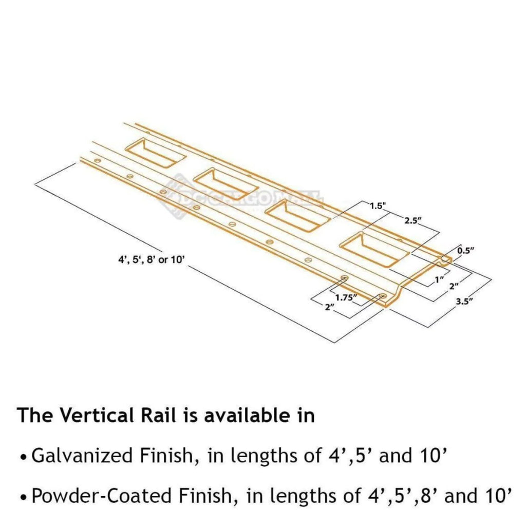 " Cargo Mall Four 8-ft E-Track Rails, Vertical Powder Coated TieDowns | Long Heavy Duty Steel Etrack Rails for Trucks, Trailers"