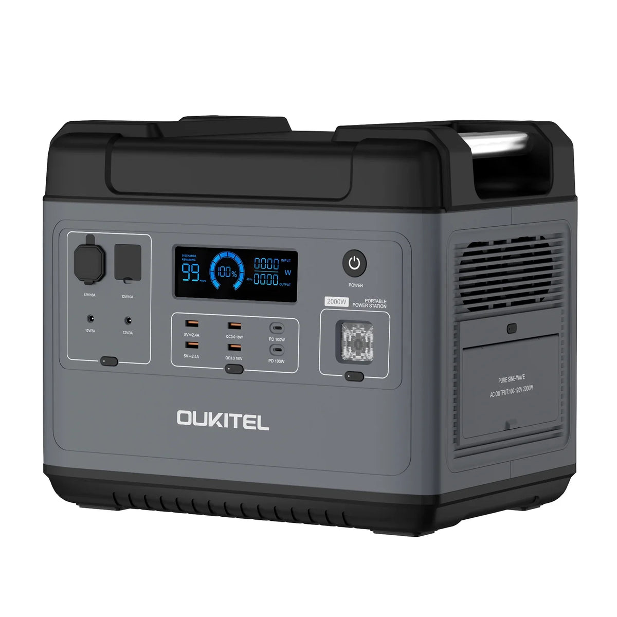 Anself Portable  Station 2000Wh/51.2V Safe LiFePO4 Solar Generator  2000W Pure Sine Battery Backup Camping