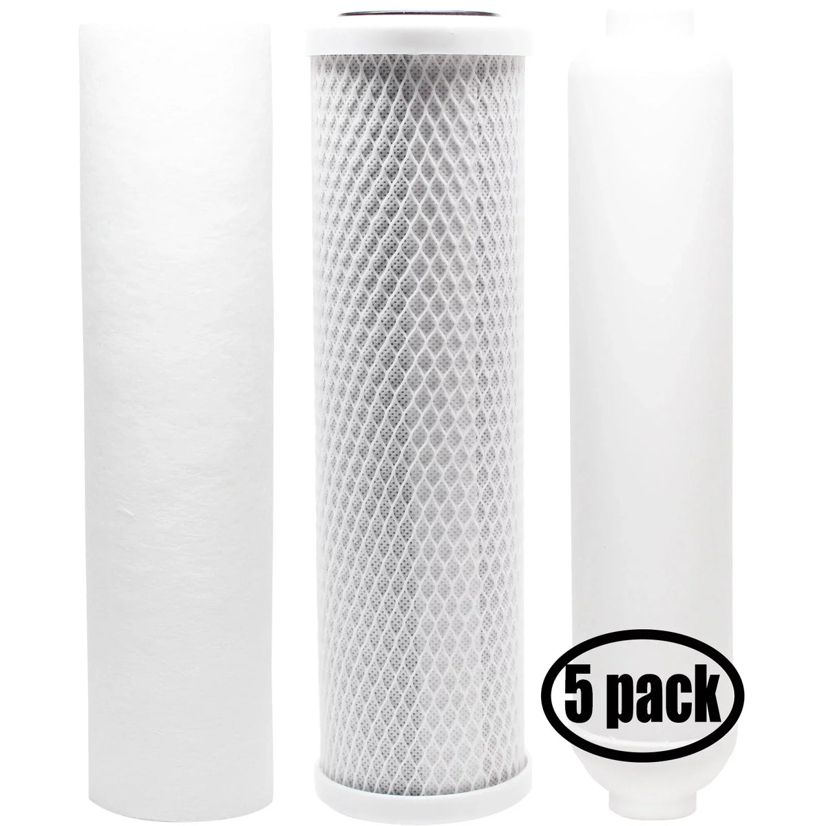 5-Pack Replacement for Filter Kit for Rainfresh RO450/RO450M  System - Includes Carbon Block Filter,  Sediment Filter & Inline Filter Cartridge - Denali Pure Brand