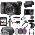 Sony Alpha a6400 Mirrorless Digital Camera with 16-50mm Lens + 64GB + Extra Battery+ 3  Filter- Accessory Kit