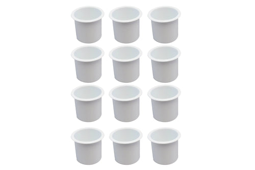 12 Cup Holder Plastic Pocket Recessed Drop In Insert Universal for Boat  Car Truck Sofa Game Table Marine Pontoon Motorhome Camper White