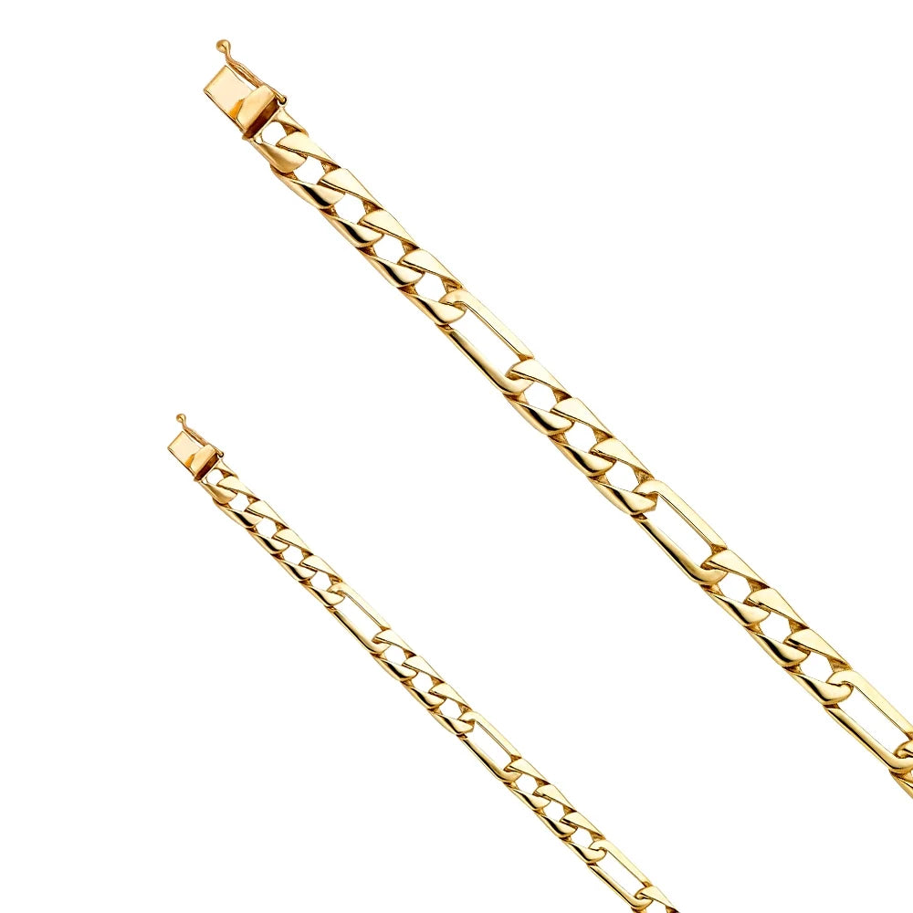 14k Yellow Gold Figaro Link Bracelet - 8" | Elegant 14KY Gold Chain Bracelets for Men and Women | Weight 11.6 | Men’s Jewelry for Gift