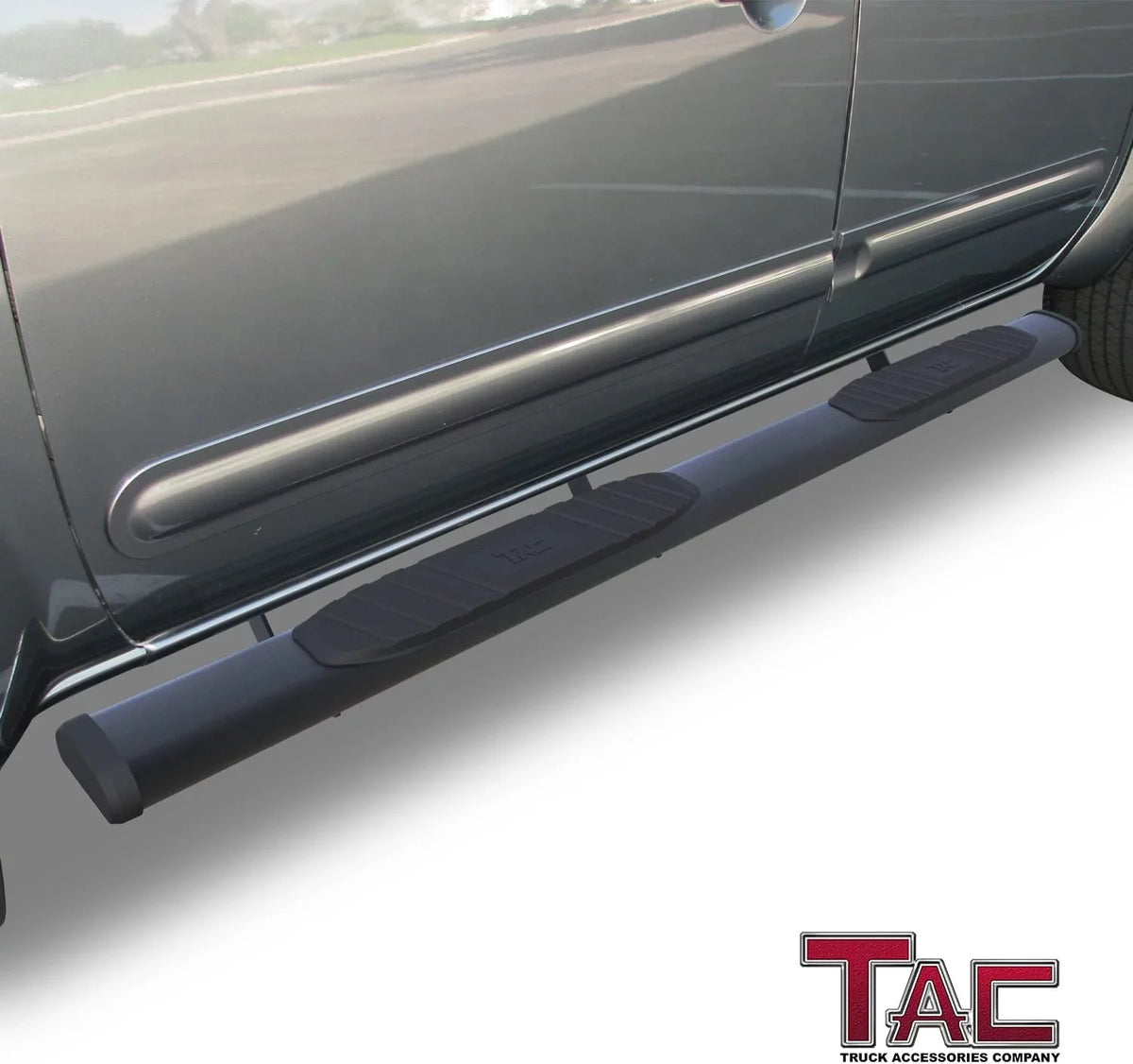 5" Side Steps Fits 2005-2024 Nissan Frontier Crew Cab Truck Pickup 5” Aluminum Texture Black Step Rails Nerf Bars Off-Road Accessories 2Pcs