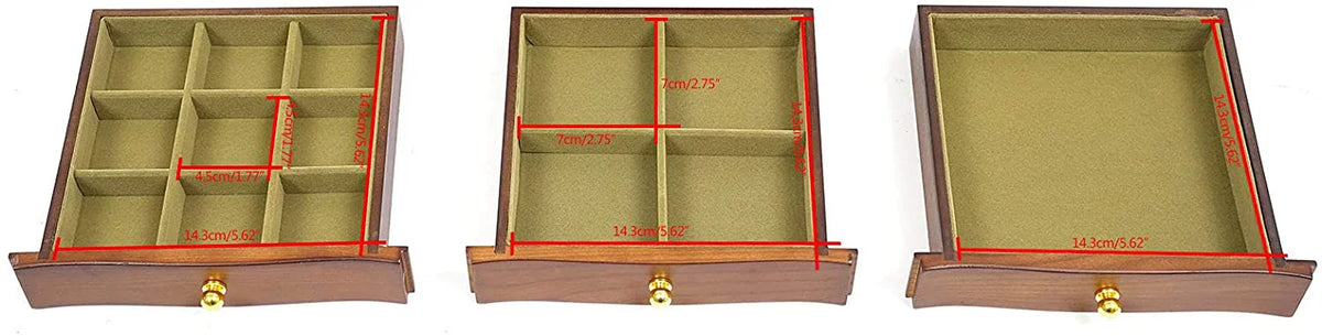 4 layers Wooden Gemstone Display Case Jewelry Storage Case W/ 4 Drawers and 2 Swing-out Cabinets
