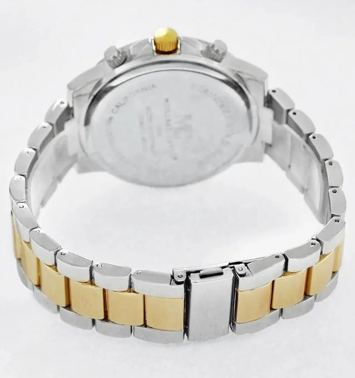45mm Montres Carlo Men's Fashion Quartz Metal Band Sports Dress Luxury Watch (Two Tone/Blue)