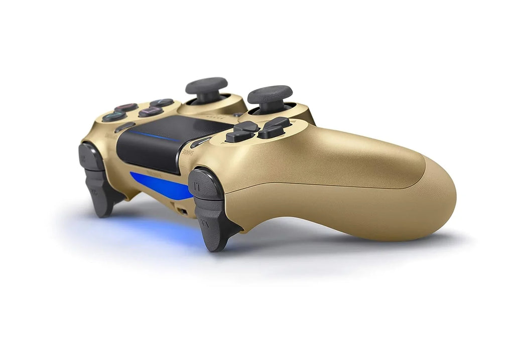 PlayStation 4 DualShock Wireless Controller Bundle - Gold Blue - With Earbuds Like New with