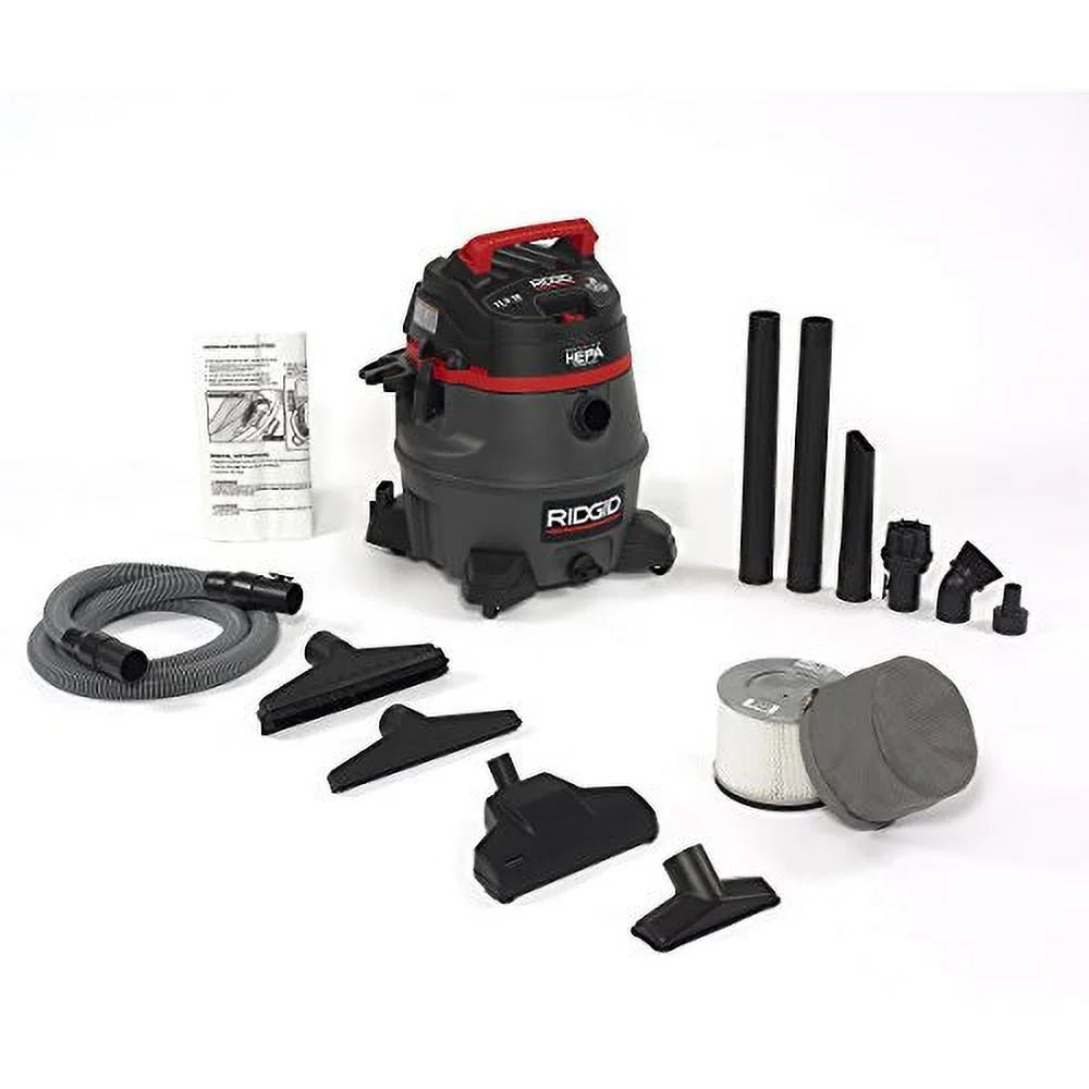 50368 RV2400HF Wet Dry Vacuum, 14-Gallon Shop Vacuum with Certified  Filtration, 2-Stage 11.5A Motor, Casters, Pro Hose, Drain, Blower Port