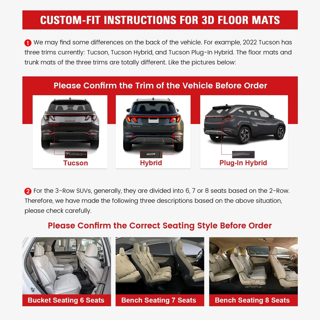 Ikon Motorsports 3D  Floor Mats + Trunk Mat Compatible with 2023-2024  X1 U11 Black All Weather Waterproof Anti-Slip Floor Liners Full Set Car Interior Accessories Rear Trunk Tray Cargo Mats 4PC
