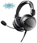 Audio Technica -GL3BK Closed-Back Wired Gaming Headset - Black/Blue with an Additional 1 Year Coverage by Epic Protect (2022)