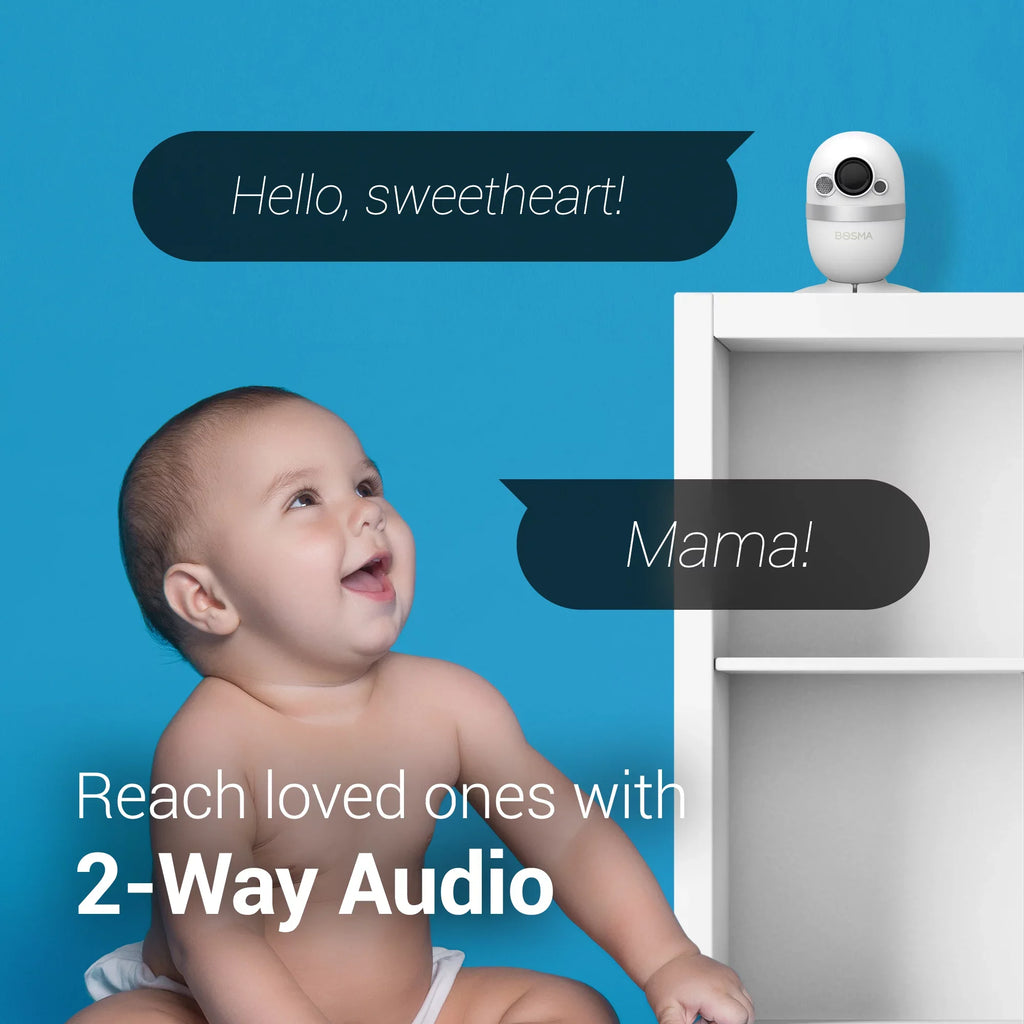 Bosma CapsuleCam Pro Baby Monitor, Indoor Security Camera with Phone app, 1080p  WiFi Camera with 2 Way Audio, 162° Super Wide Angle, Color Night Vision, Motion & Sound Detection, Free Local Storage
