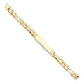 14k Yellow Gold Stamp Nugget Figaro Link  Bracelet - 8" | Elegant 14KY Gold Chain Bracelets for Women and Men| Weight 13.6 | Men’s Jewelry for Gift