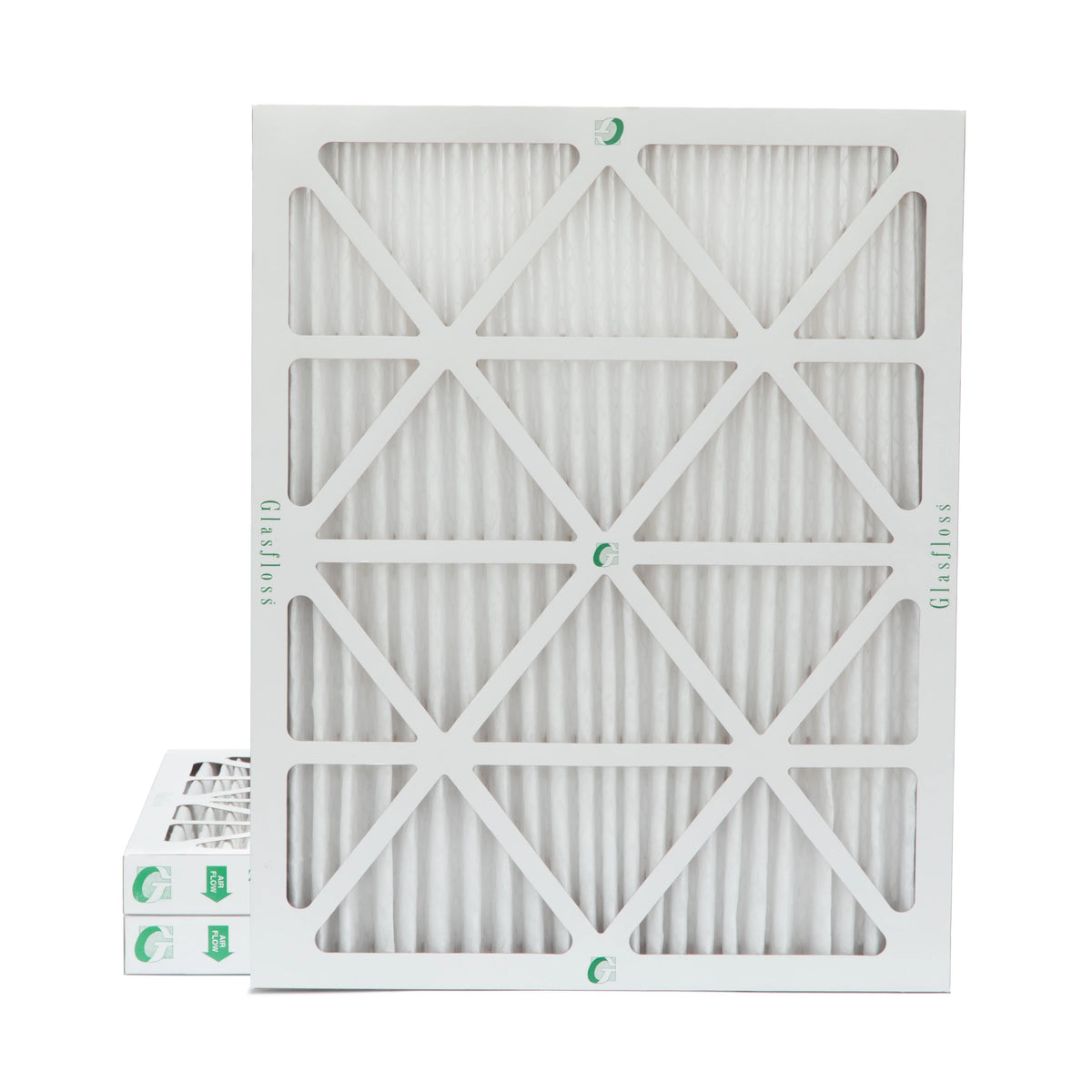 3 Pack of 20x24x2  10 Pleated 2" Inch Air Filters by Glasfloss. Actual Size: 19-3/8 x 23-3/8 x 1-3/4
