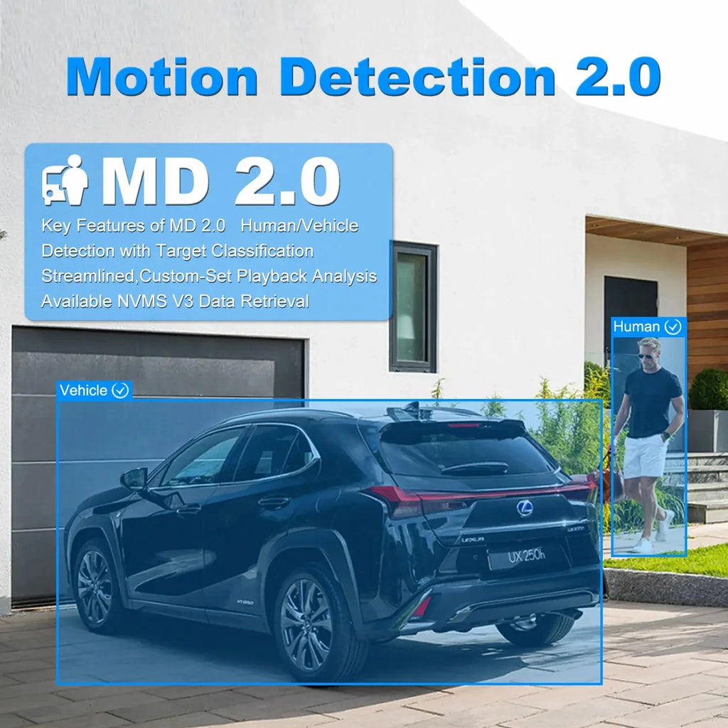 8MP Bullet Camera 4X Zoom Camera Support Human Vehicle Detection 30M  Distance Built in Mic H.265 IP66