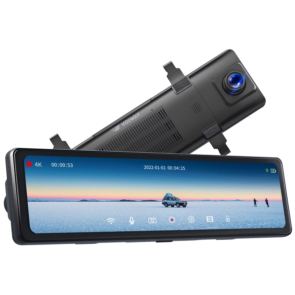 5MP 12" Mirror Dash Cam- Vantop H812  Front and Rear Mirror Dash Cam with Built-in  and Voice Control