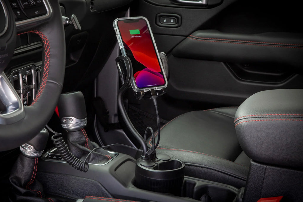 Scosche UH2PCUP Powerhub 4” Adjustable Arm and Cup Holder Car Mount Black