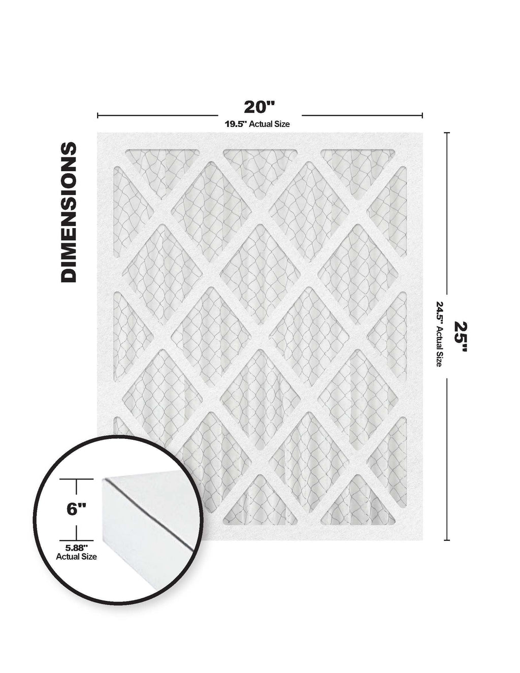 Accumulair Diamond 20x25x6  13 Air/Furnace Filters (6 pack)