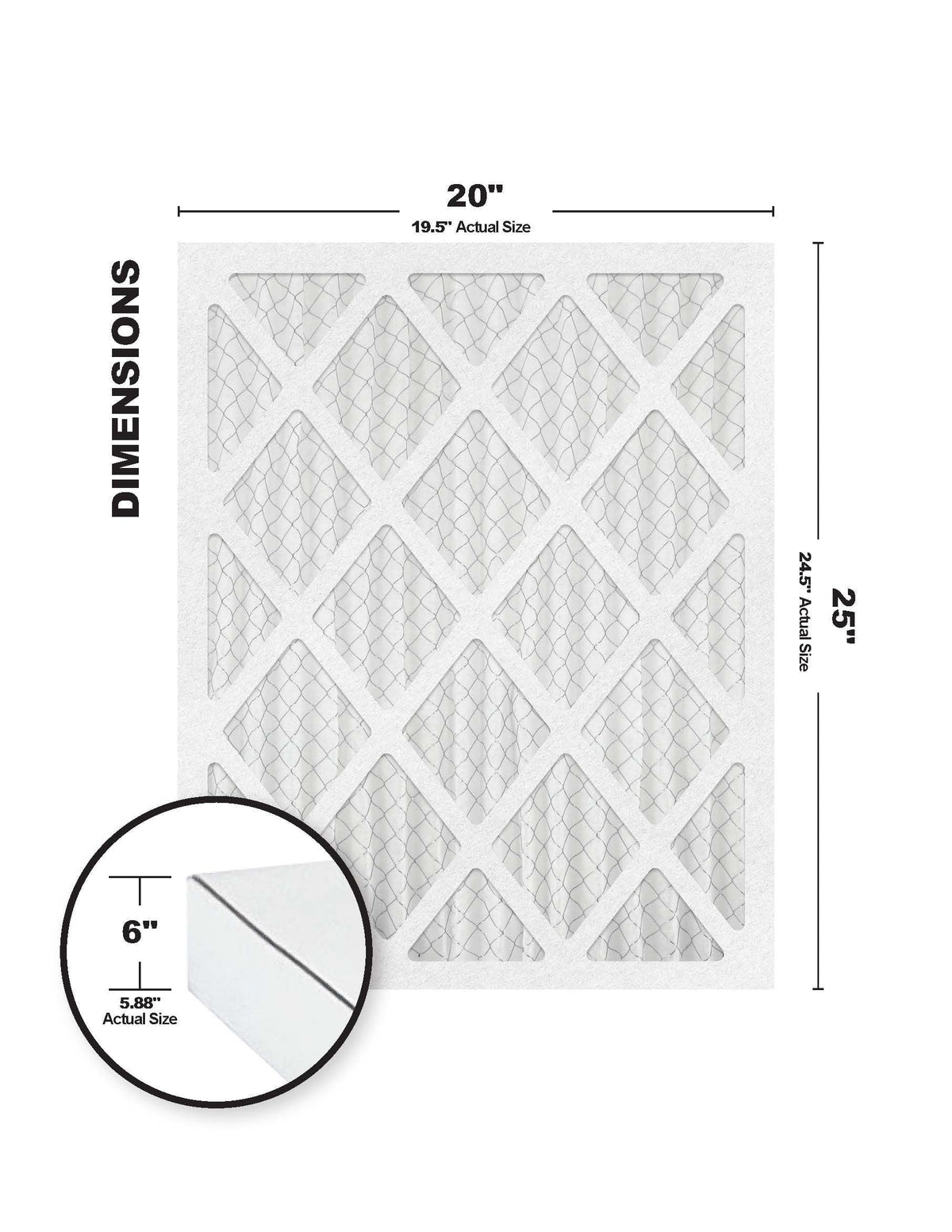Accumulair Diamond 20x25x6  13 Air/Furnace Filters (6 pack)