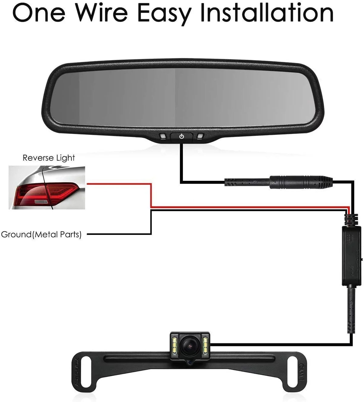 '- T2 Backup Camera for Car/Trucks,  Look Rear View Mirror Camera Monitor with IP68 Waterproof Back Up Camera for Parking & Reversing