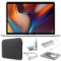 Apple MacBook Pro 13-inch (i5 2.3GHz, 256GB ) (Mid 2018, MR9U2LL/A) - Silver Bundle with Black Zipper Sleeve + Laptop Starter Kit + Cleaning Kit (Refurbished)
