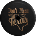 2018 2019 Wrangler  Backup Camera Don't Mess with Texas Distressed Barn Wood Spare Tire Cover for Jeep  32 Inch