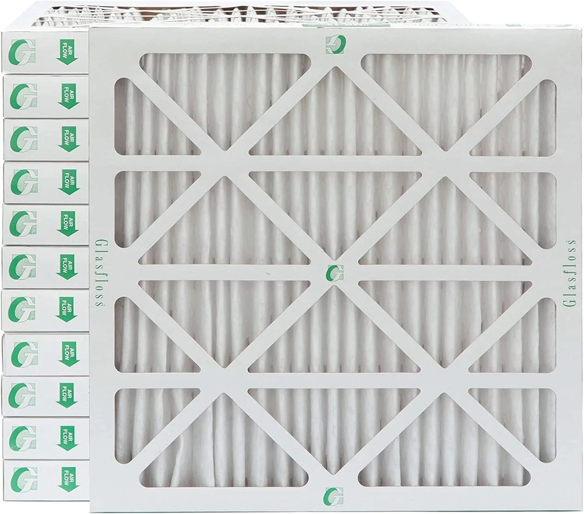 20x20x2  10  & Furnace Filters. 12 Pack. Actual Size: 19-1/2 x 19-1/2 x 1-3/4