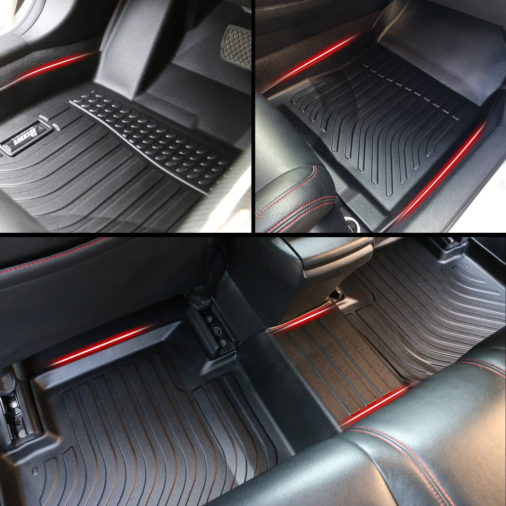 Ikon Motorsports 3D  Floor Mats + Trunk Mat Compatible with 2023-2024  X1 U11 Black All Weather Waterproof Anti-Slip Floor Liners Full Set Car Interior Accessories Rear Trunk Tray Cargo Mats 4PC