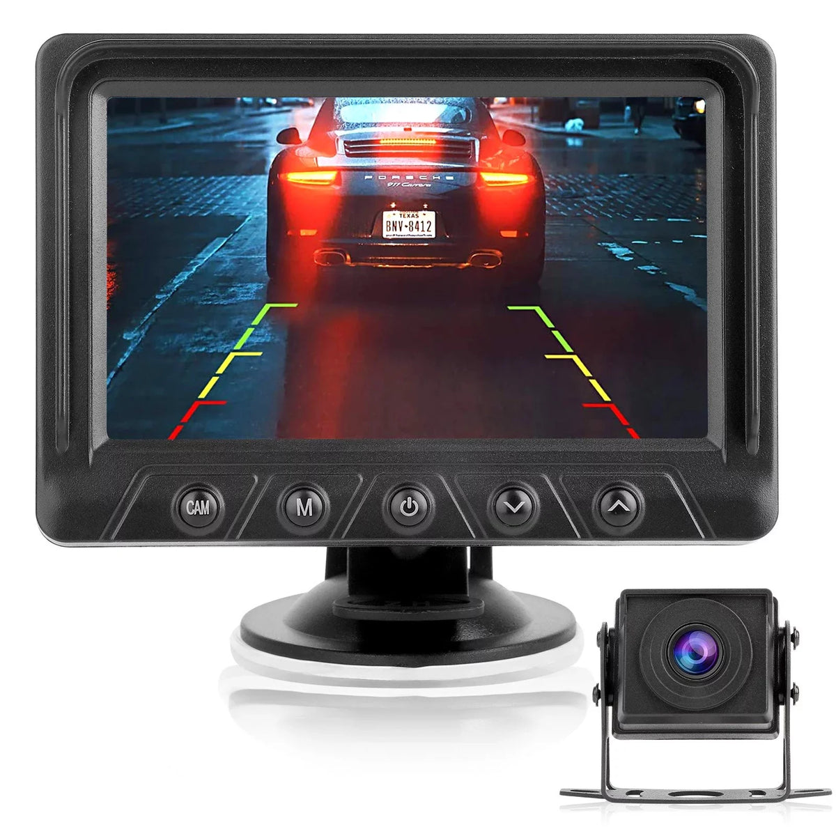 Backup Camera Monitor Kit,  1080P Rear View Monitor Reverse Camera Kit with Night Vision, Waterproof