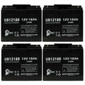 4x Pack - Compatible     GP12150F Battery - Replacement UB12180 Universal Sealed Lead Acid Battery (12V, 18Ah, 18000mAh, T4 Terminal, , )